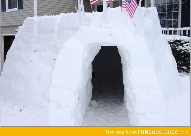 My friends and I built an Igloo in my front yard