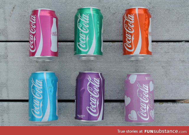 Multicolored Coke cans from Istanbul