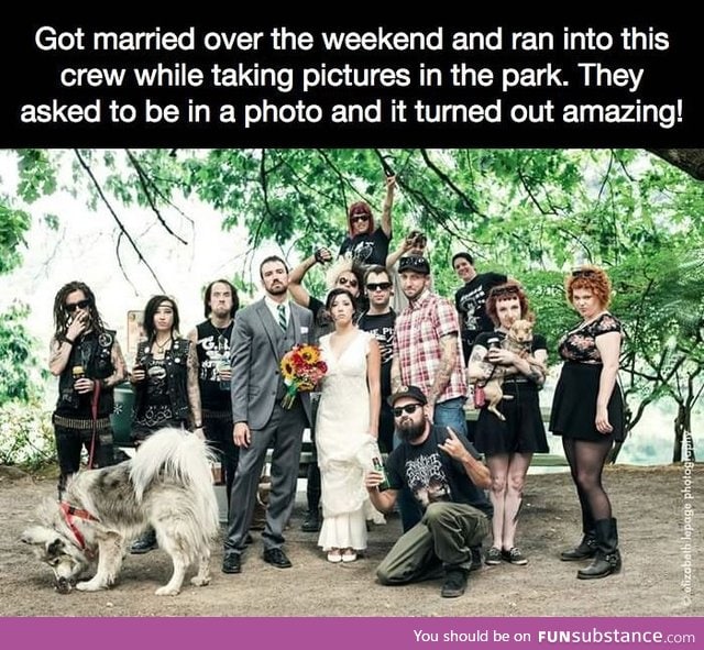 Punk's not dead, it's just posing for wedding pictures in the park