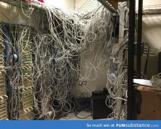 "Friend sent me this - he just started as a network engineer. How does this happen?"