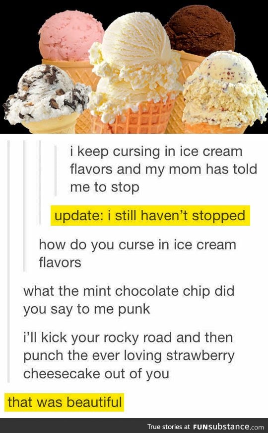 Cursing in ice cream flavors