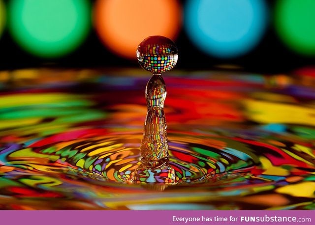 Disco ball in a water drop