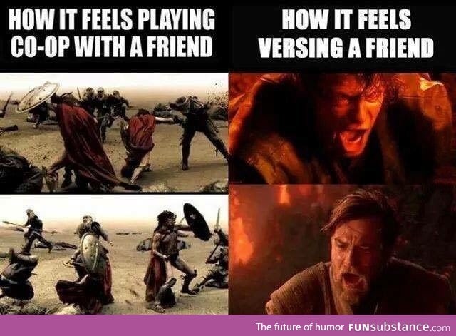 Playing with vs against your friends