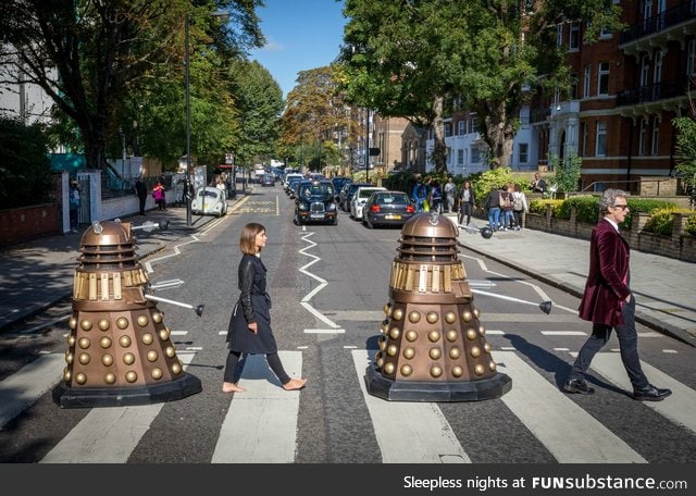 The Doctor & Clara rock out at The Beatles' Abbey Road Crossing