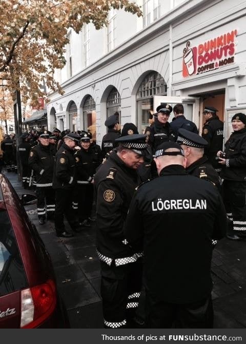 Dunkin Donuts just opened in Iceland with a daily line that extends out of the store