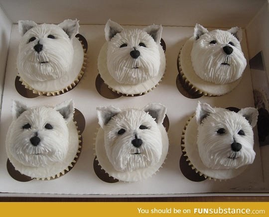 Delicious westie cupcakes