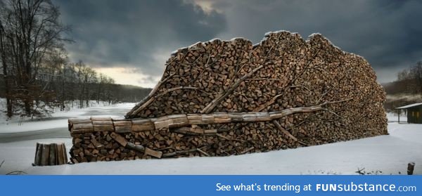 This well stacked pile of wood