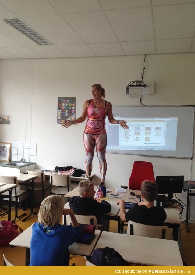 This teacher has a new method for teaching anatomy