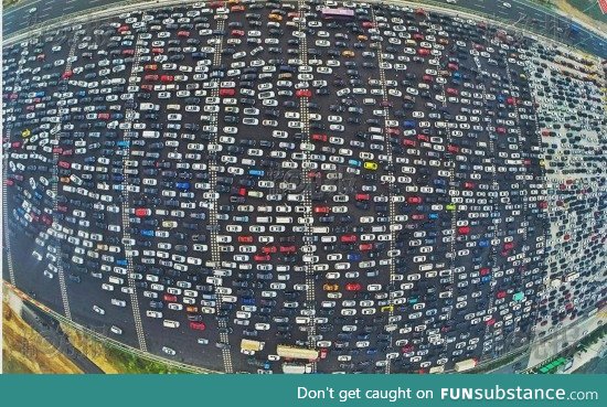 One big ass traffic jam in China