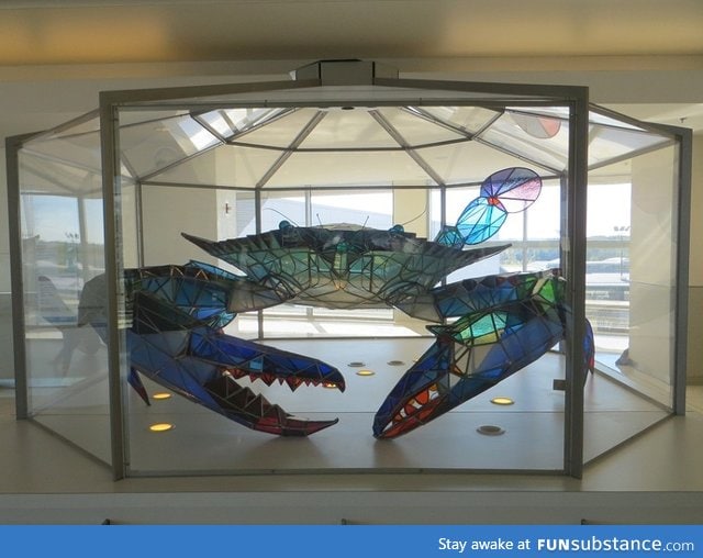 Giant stained glass crab