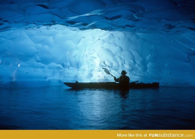 Beneath a glacier in Alaska