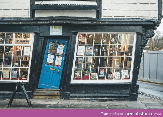 A charming little book shop in Canterbury, England