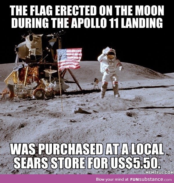 The $5.50 flag on the moon