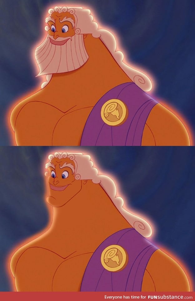 Famous bearded toons without beards #1 (Zeus from Hercules)