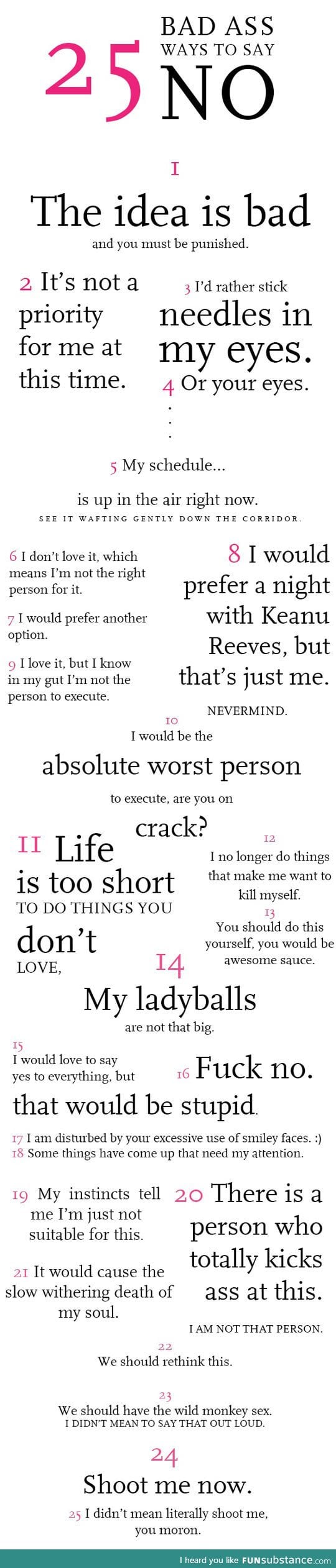 Some badass ways to say 'no'