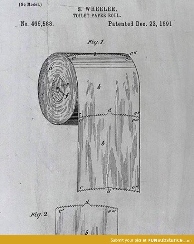 The patent for tissue paper clearly showing that it goes over not under