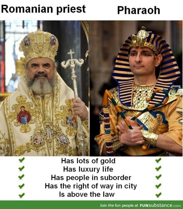 Romanian priest vs egyptian pharaoh