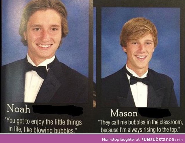 Some high school kids enjoy blowing bubbles