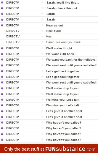 ....overly attached DirectTV....