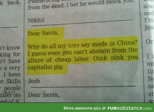 Dear santa