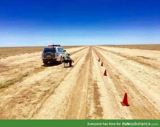 Outback Australian alcohol breath test checkpoint