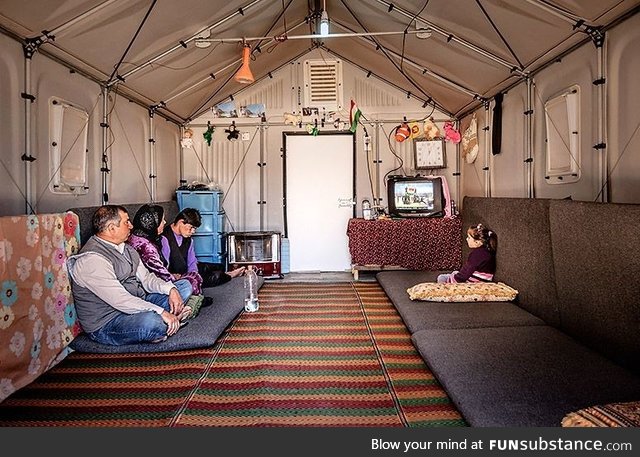 This is a new refugee shelter designed by Ikea