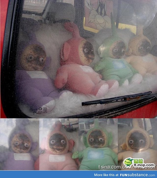 Teletubbies left in the car for too long