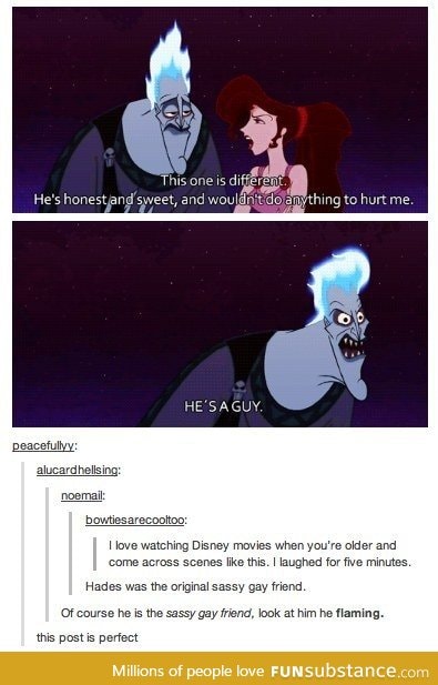 Hades being sassy gay friend.