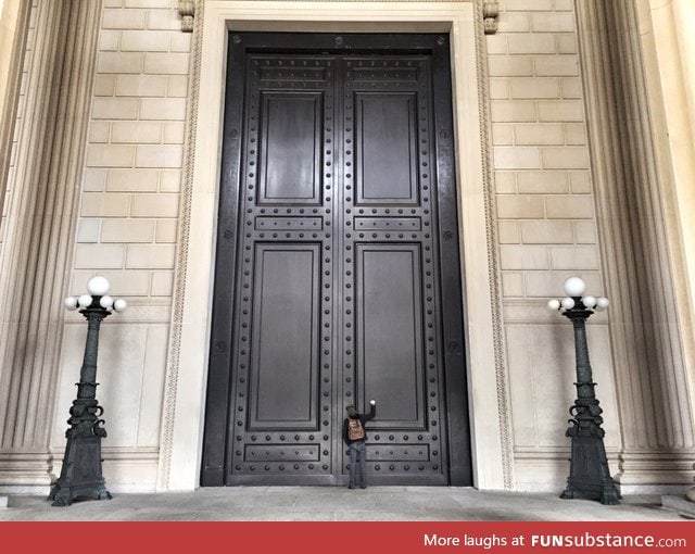 Huge doors. Human for scale