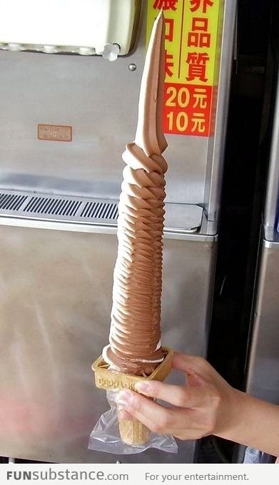 I asked for an ice-cream cone, not a sword!