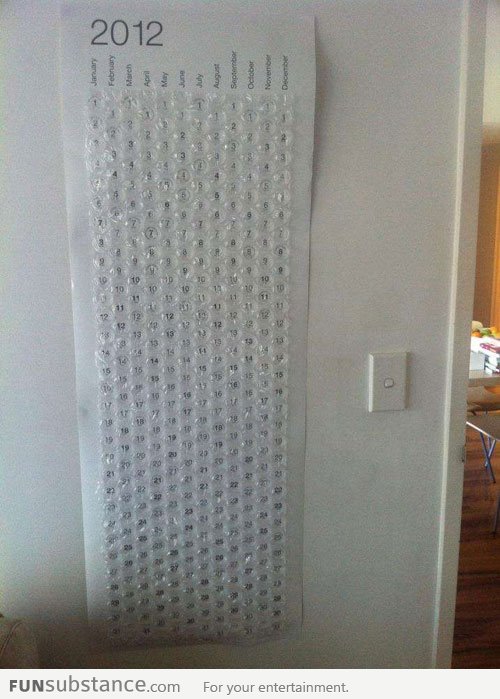 Bubble Wrap Calendar