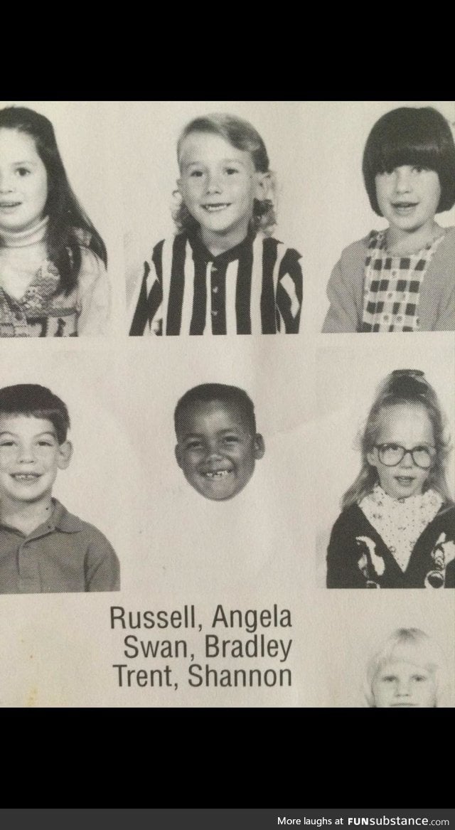 Elementary picture. He wore a white sweater