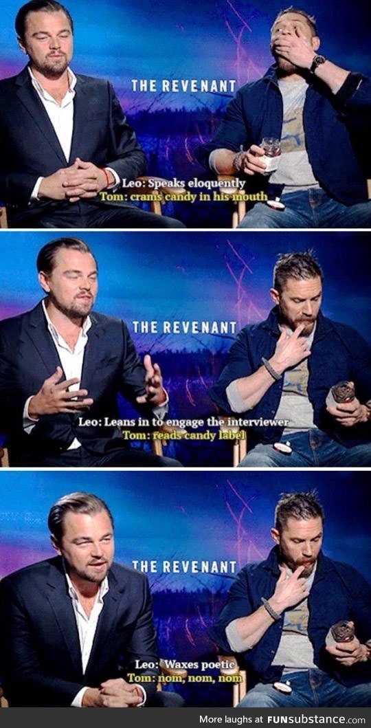 The difference between Leonardo DiCaprio and Tom Hardy