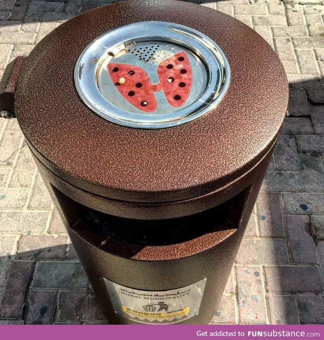 Dubai Municipality's new cigarette trash can