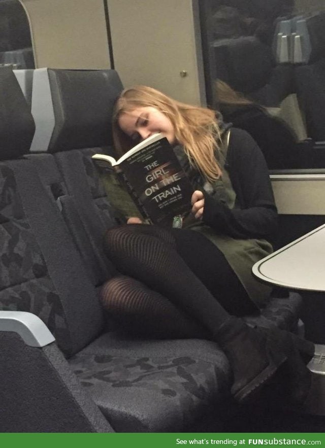 A girl on the train... Reading 'The Girl On The Train'. Inception!