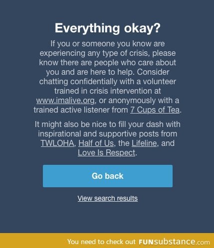 What comes up on tumblr if you search the depression tag... very sweet