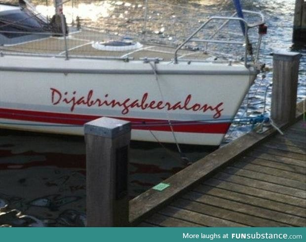 This boat asks the important questions.