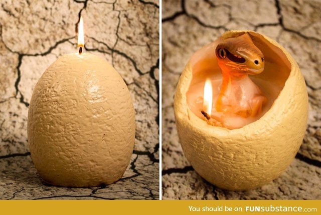 Dinosaur egg candle