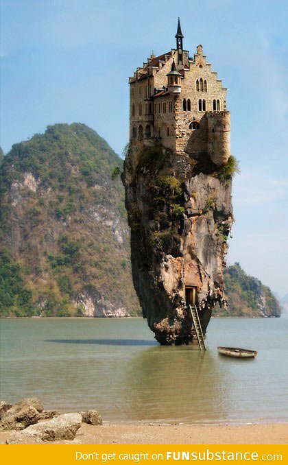 Castle on a rock in Dublin, Ireland