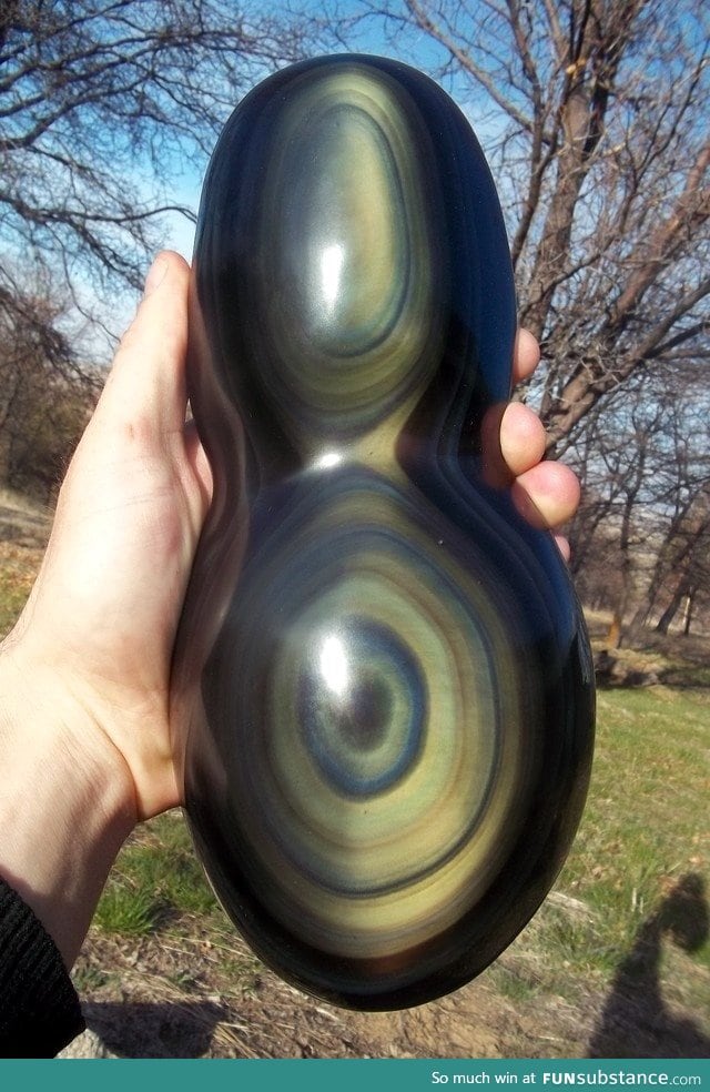 Polished rainbow obsidian