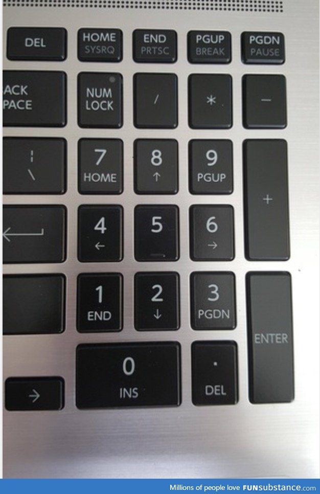 This laptop has a optical illusion around the keypad