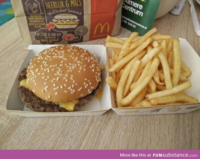 Who else eats their burger and fries like this?