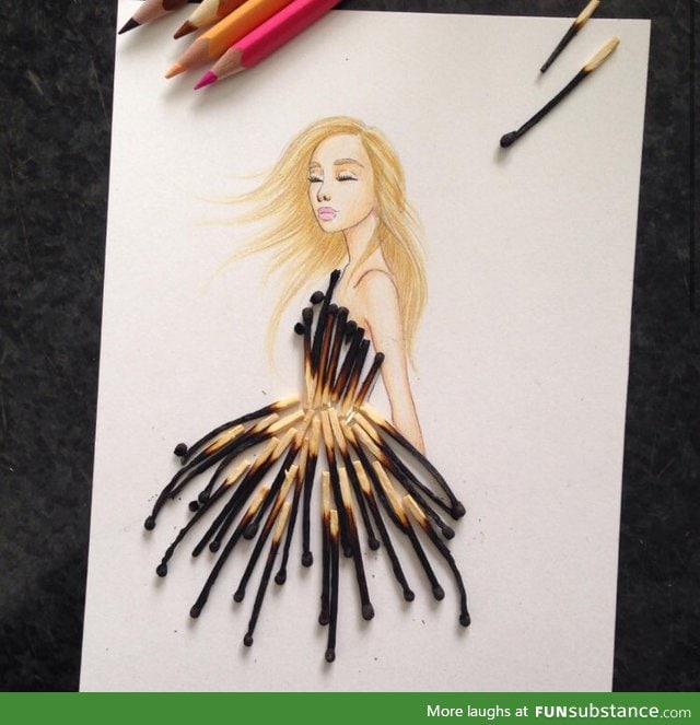 Burnt matchstick dress