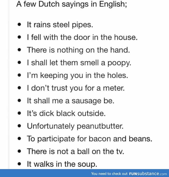 Dutch sayings translated to English