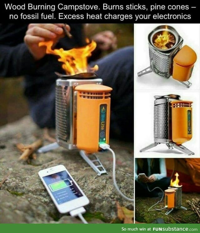 A mini wood burning stove for camping!