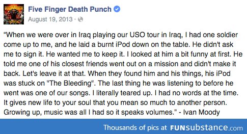 Five Finger Death Punch get into your feels with everything they do