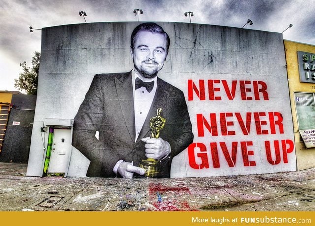 A street artist in LA created this mural for Leo!