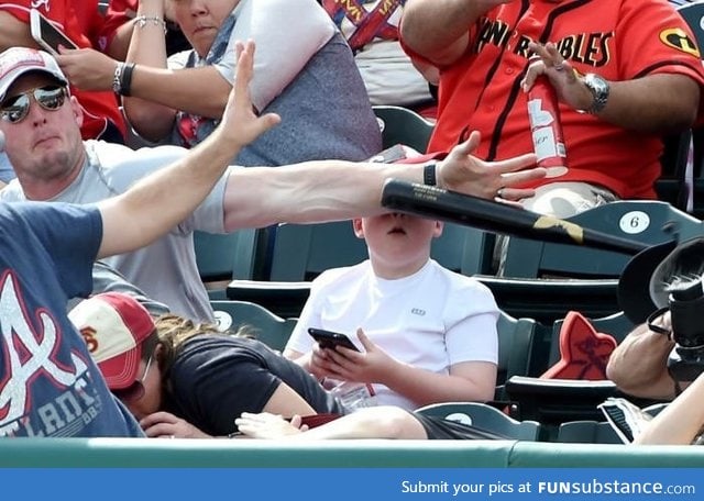 Florida spring training: Man's quick reflexes saves oblivious kid from flying bat