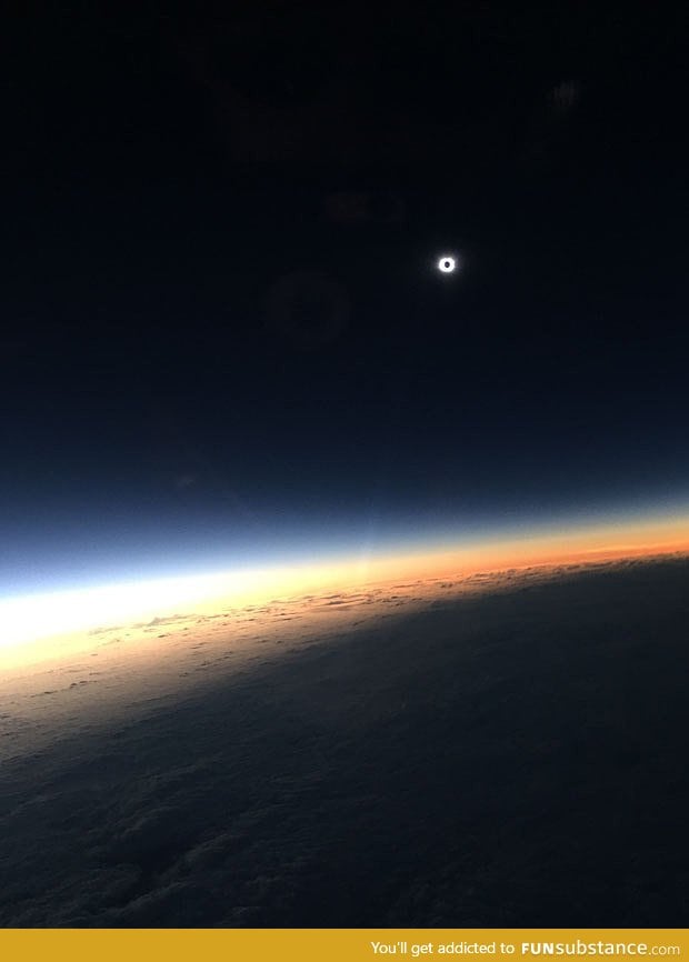 Solar Eclipse viewed from an airplane