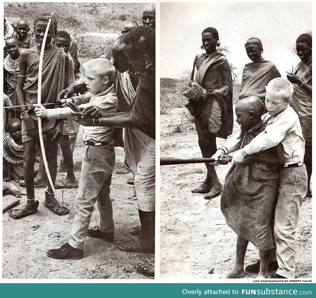 Two boys making a trade (1962)